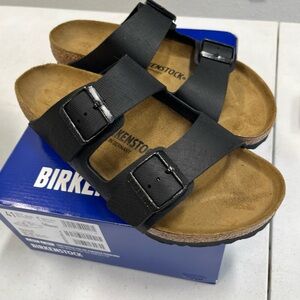 Birkenstock 41 pebbled leather Black Sandals 10L 8M Arizona BS